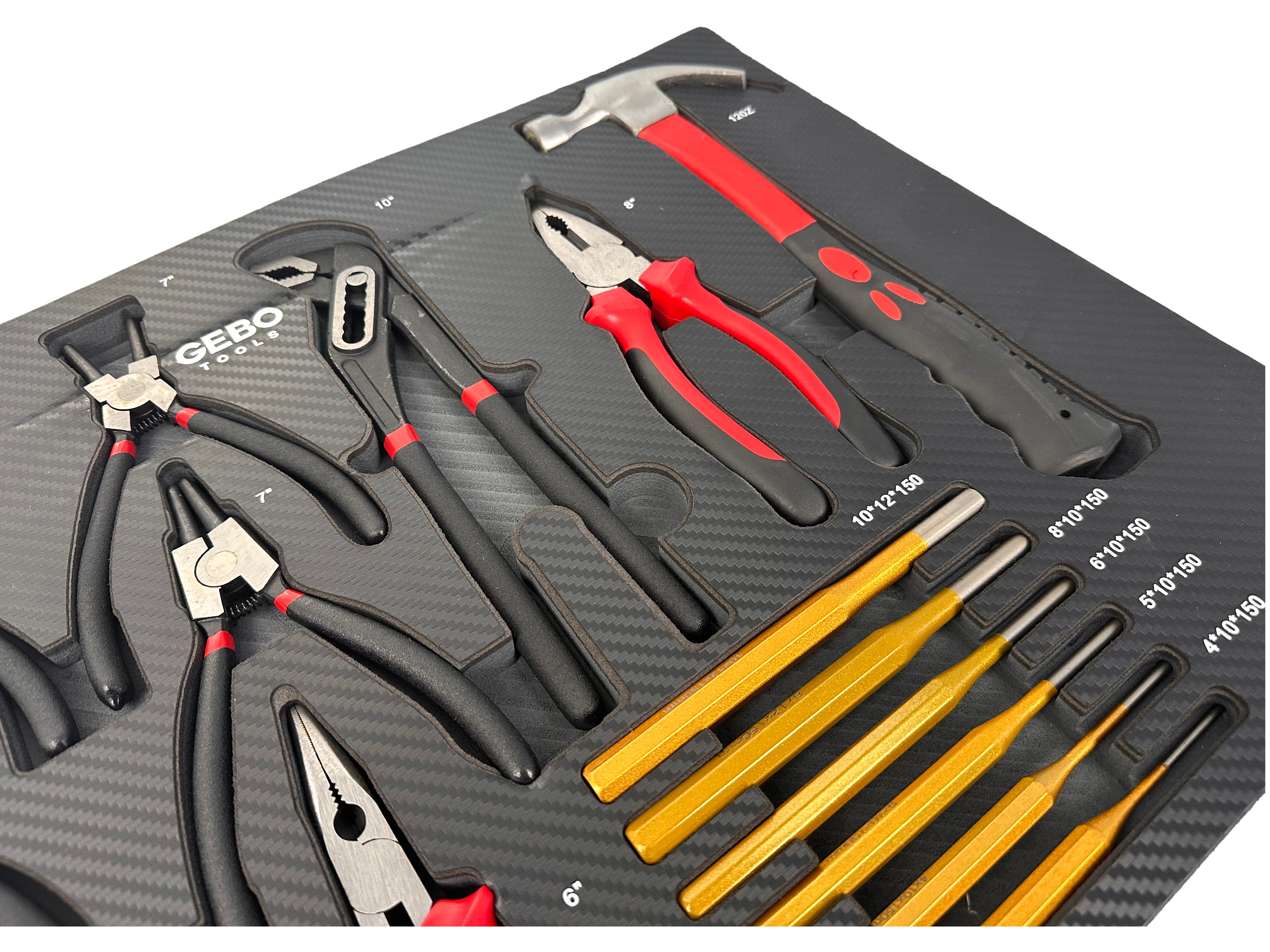 Szerszámos szekrény – szerszámos kocsi modul fogó és csapszegkiütő készlettel 16 db 54 x 39,5 x 3 cm GEBO TOOLS