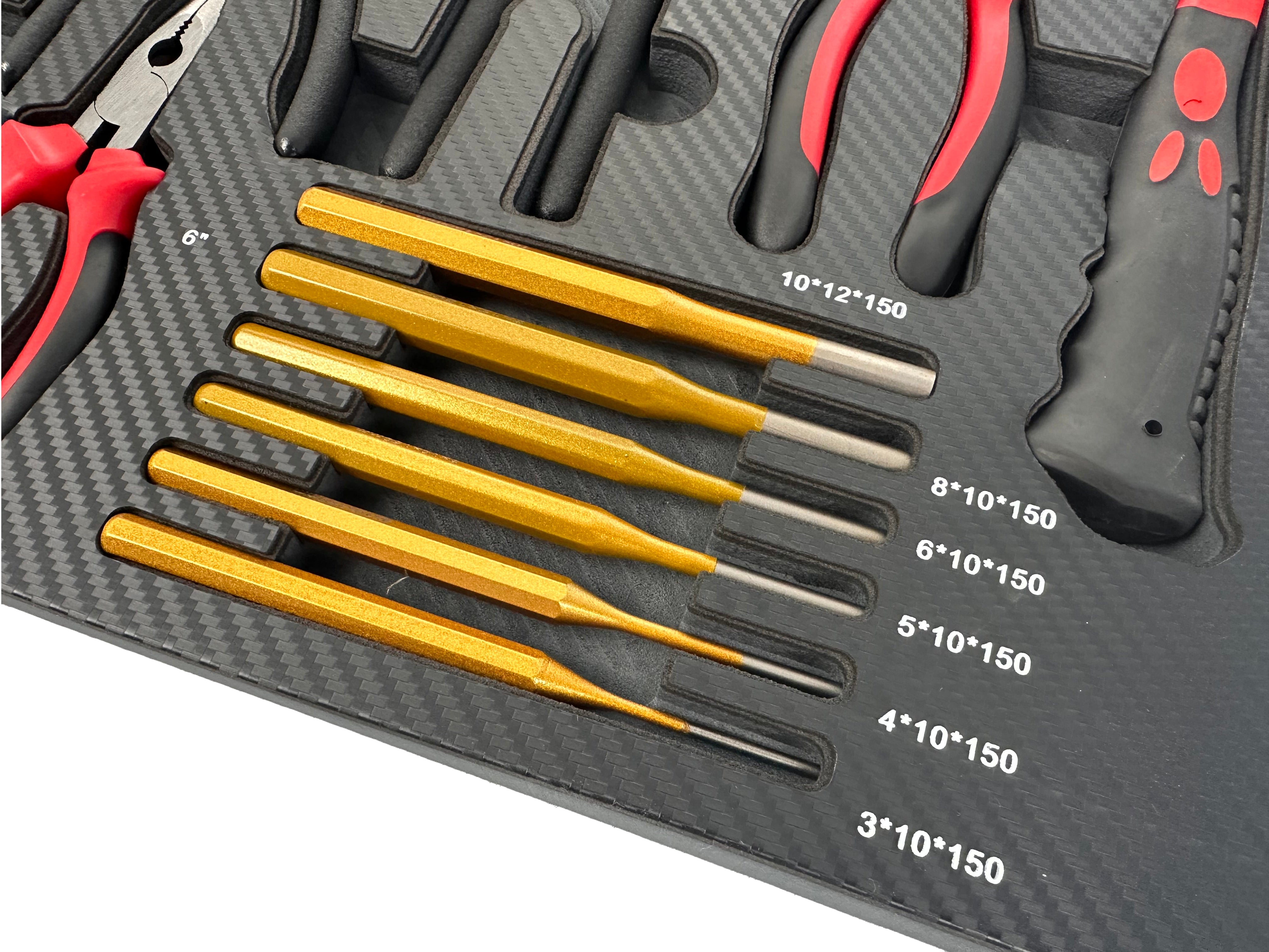 Szerszámos szekrény – szerszámos kocsi modul fogó és csapszegkiütő készlettel 16 db 54 x 39,5 x 3 cm GEBO TOOLS