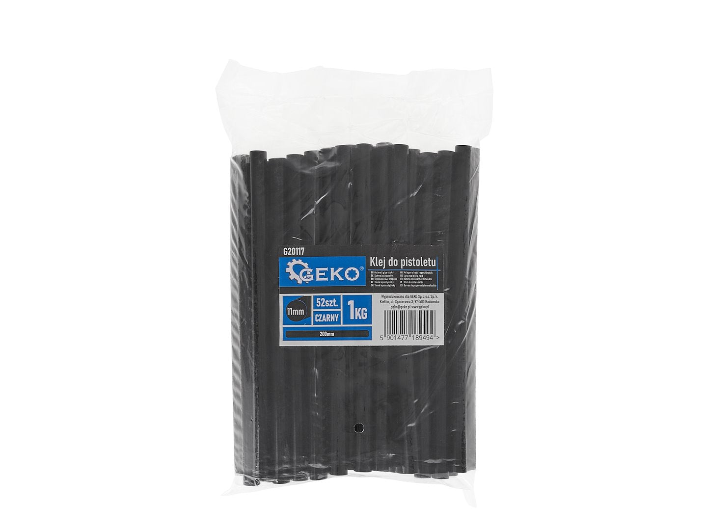 Szilikonrúd készlet fekete 11x200 mm 52 db GEKO