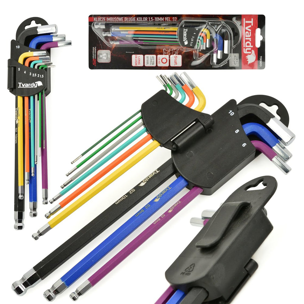 Színes l-imbuszkulcs készlet 1.5-10 mm 9 db GEKO