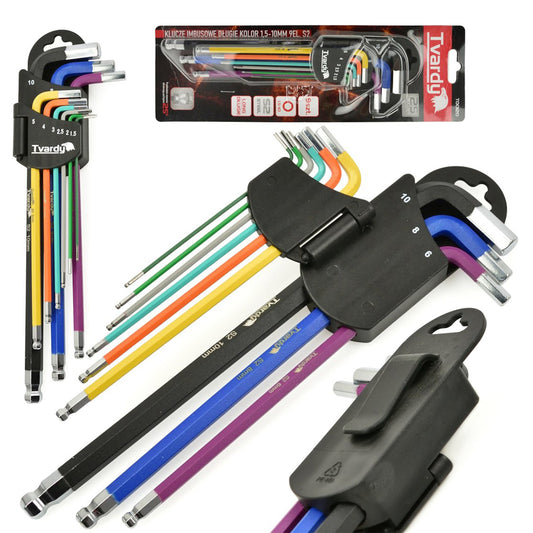 Színes l-imbuszkulcs készlet 1.5-10 mm 9 db GEKO