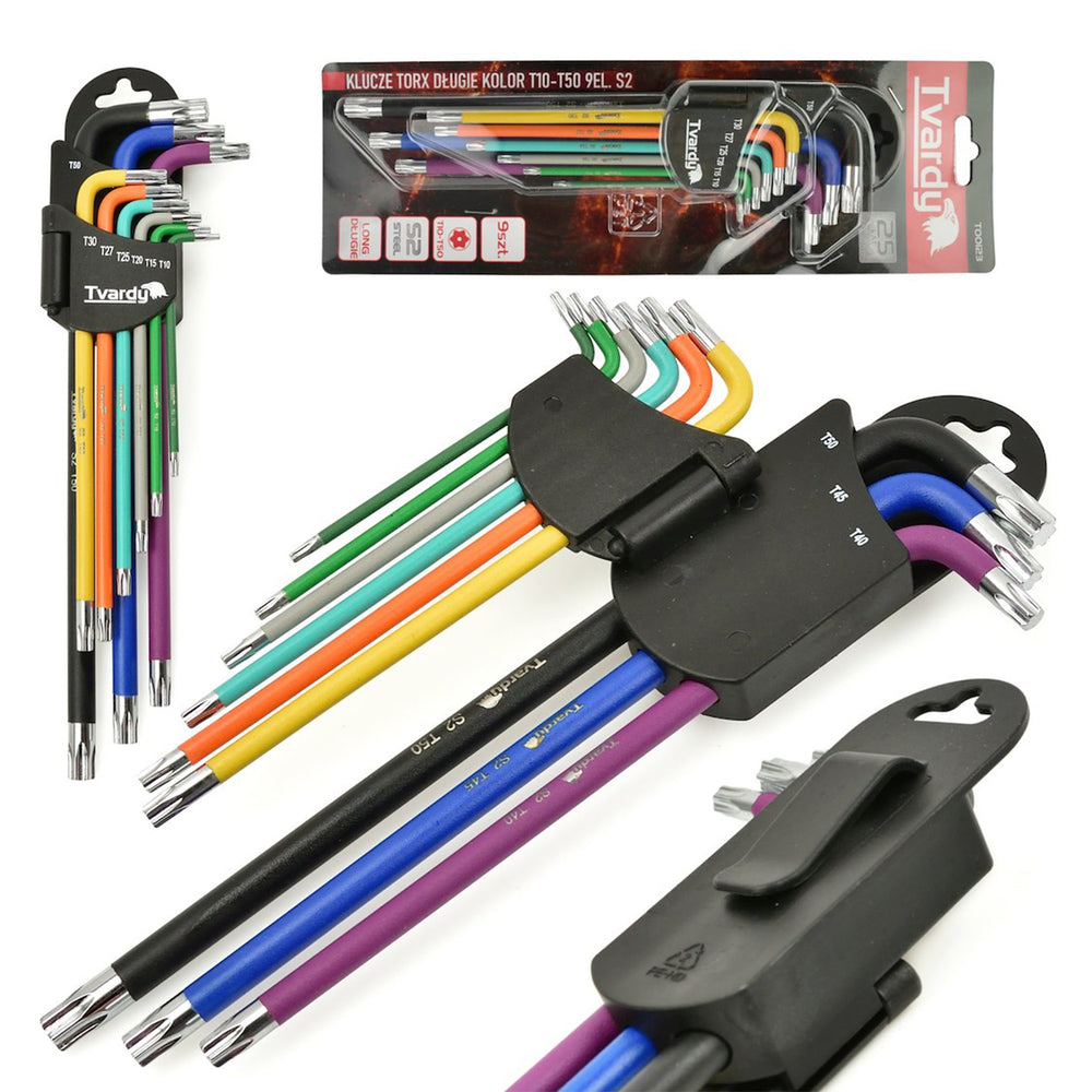 Színes TORX l-kulcs készlet 9 db TVARDY