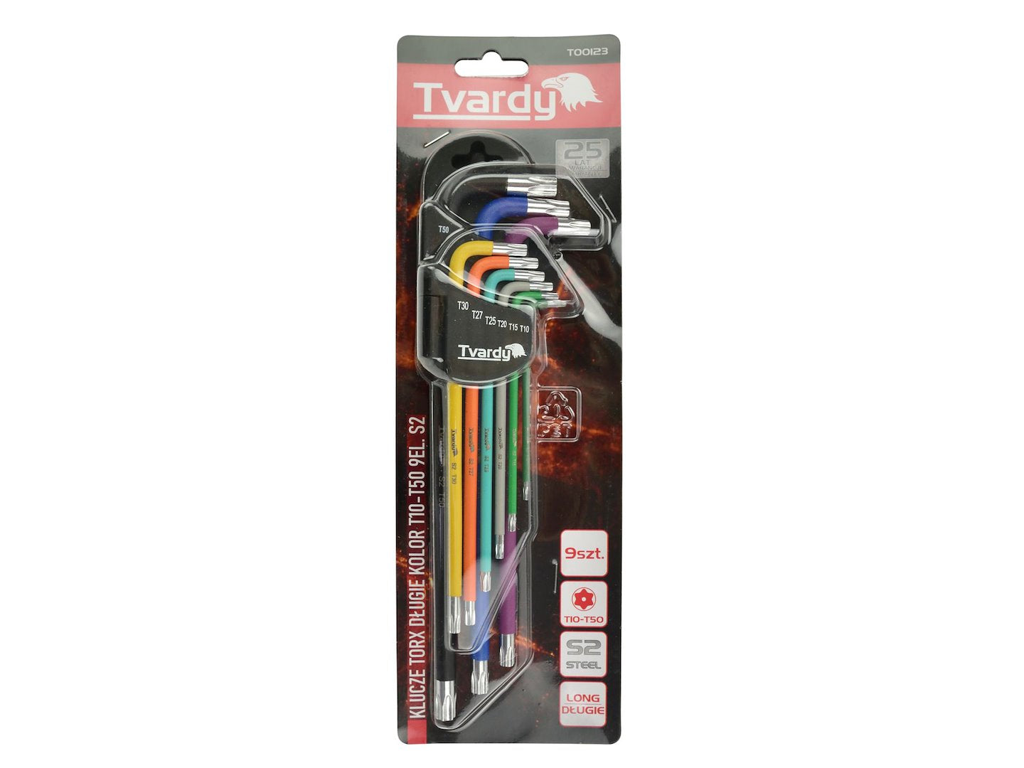 Színes TORX l-kulcs készlet 9 db TVARDY