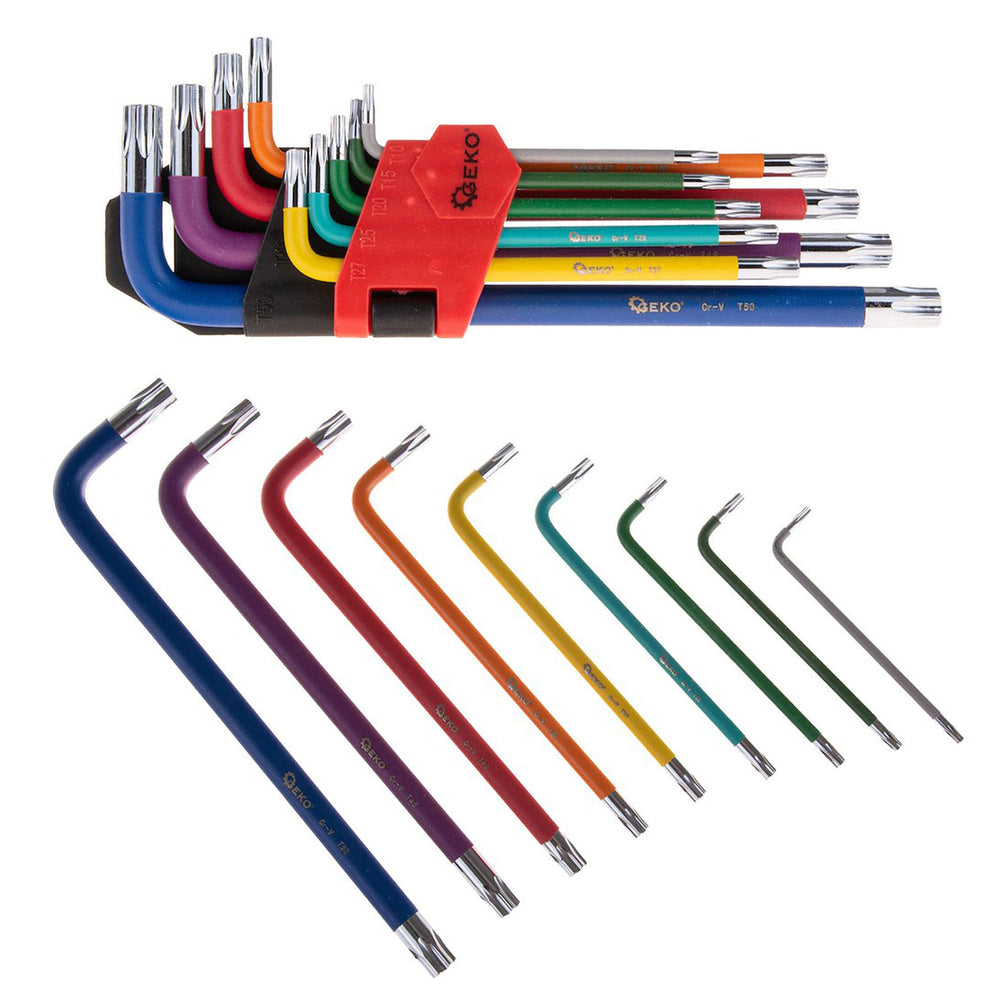 Színes TORX l-kulcs készlet t10–t50 9 db GEKO