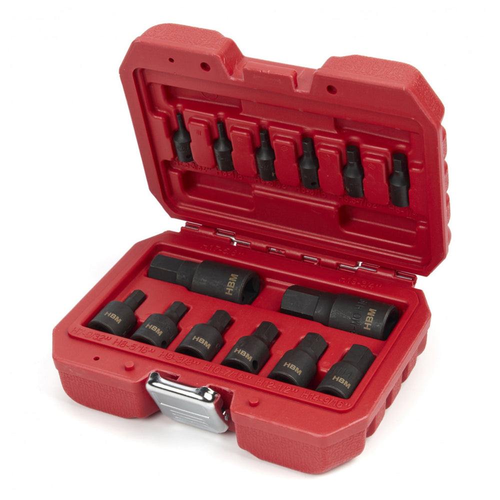 Ütő dugókulcs készlet 2.5-19 mm 1/4"-1/2" 14 db HBM MACHINES hollandia