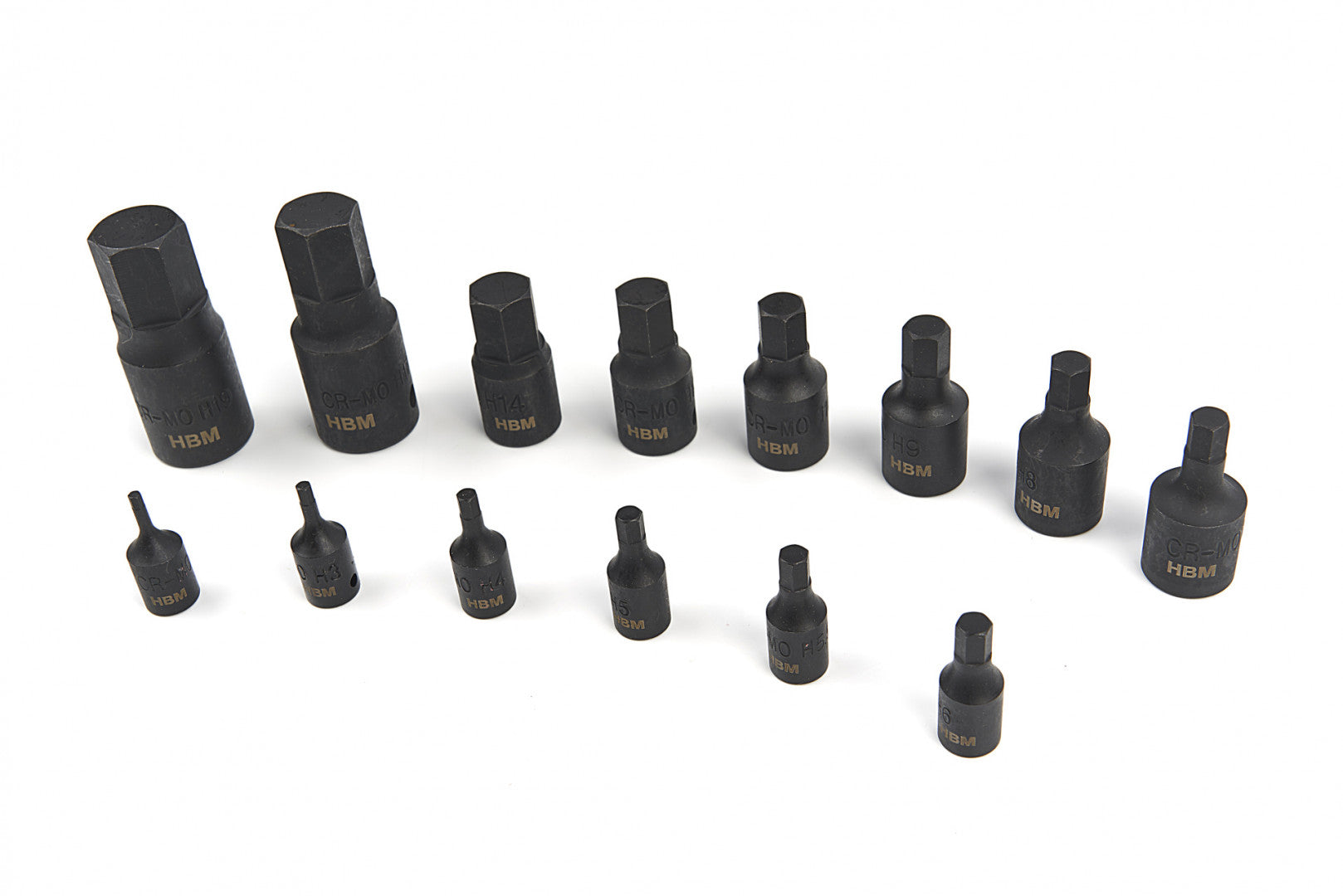 Ütő dugókulcs készlet 2.5-19 mm 1/4"-1/2" 14 db HBM MACHINES hollandia