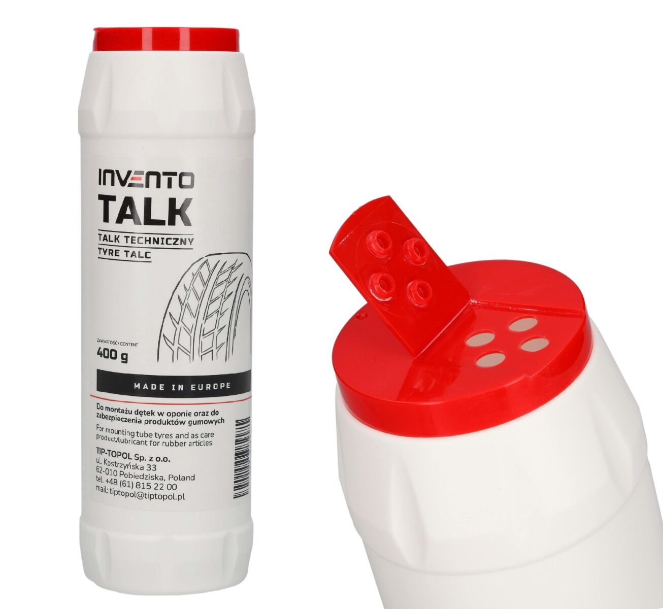 Talkumpor gumiabroncsokhoz 400 g INVENTO