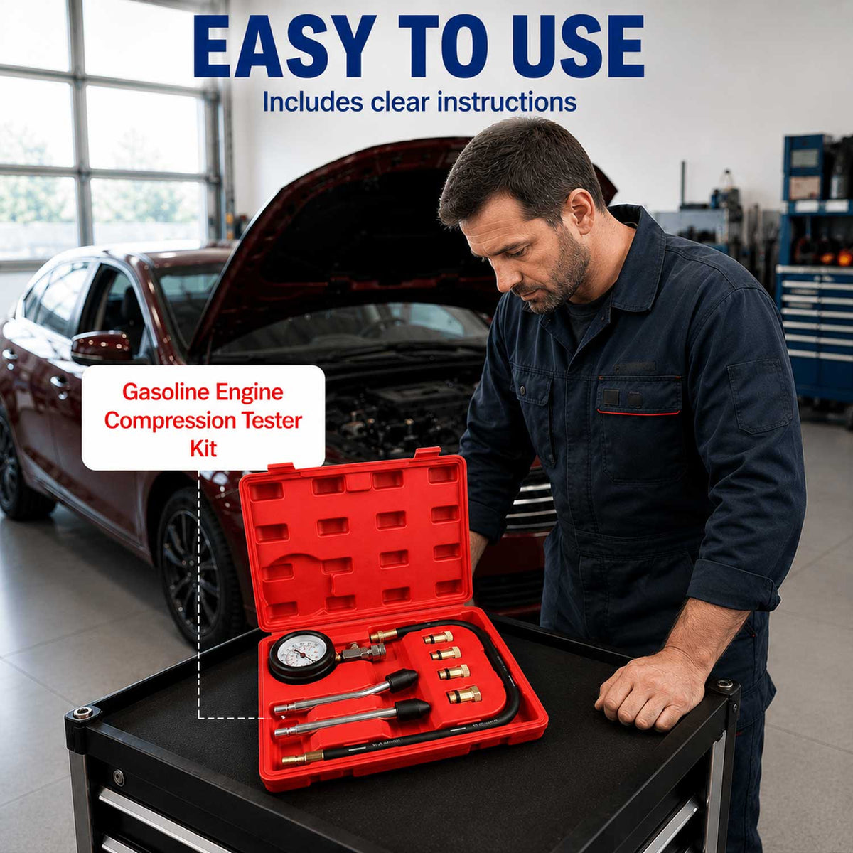 Benzines kompressziomérő 8 db GEBO TOOLS
