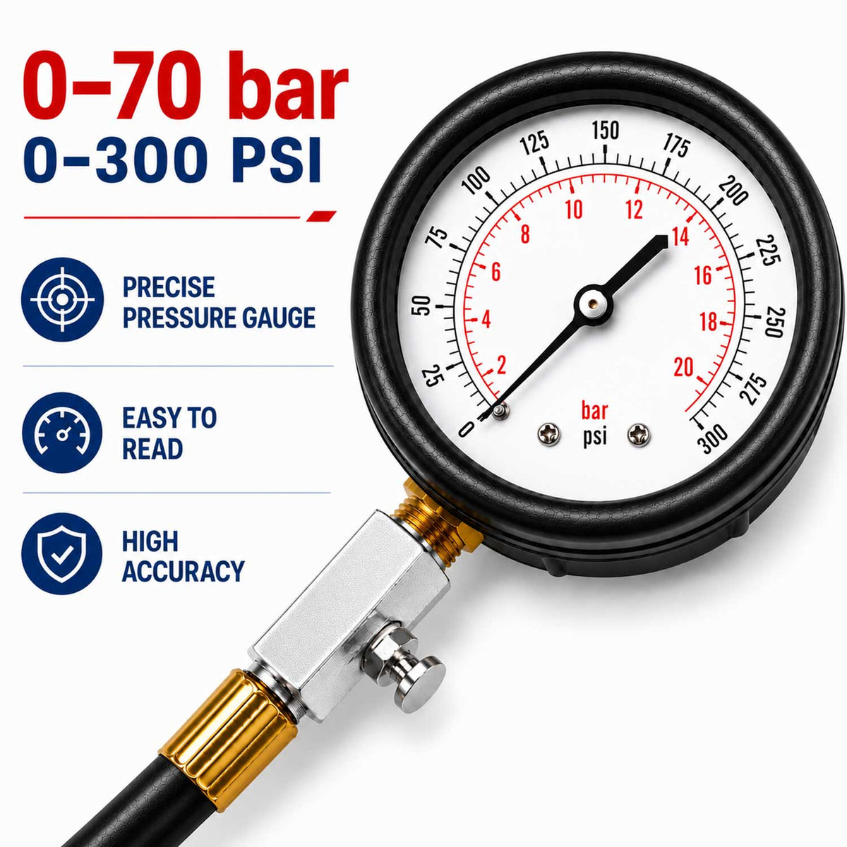 Benzines kompressziomérő 8 db GEBO TOOLS