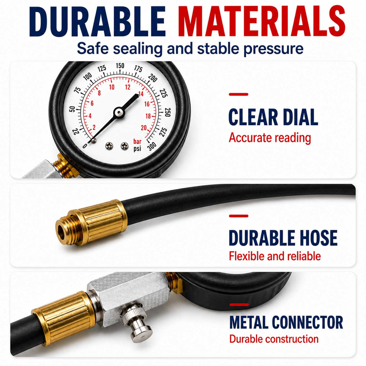 Benzines kompressziomérő 8 db GEBO TOOLS