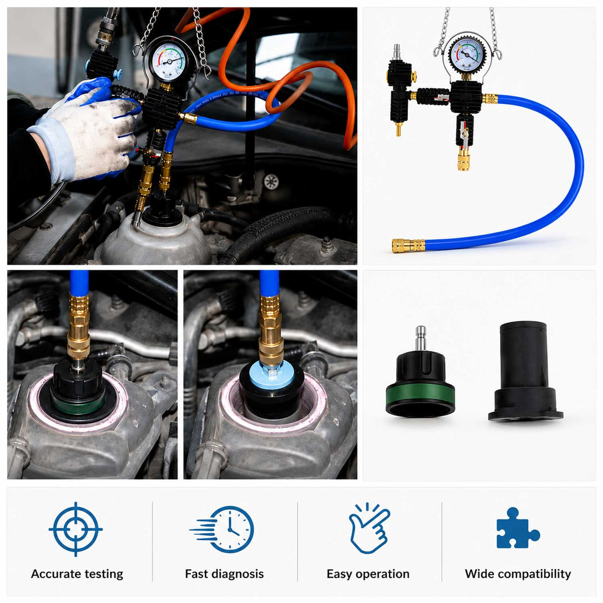 Hűtőrendszer ellenőrző tesztelő 28 darab GEBO TOOLS