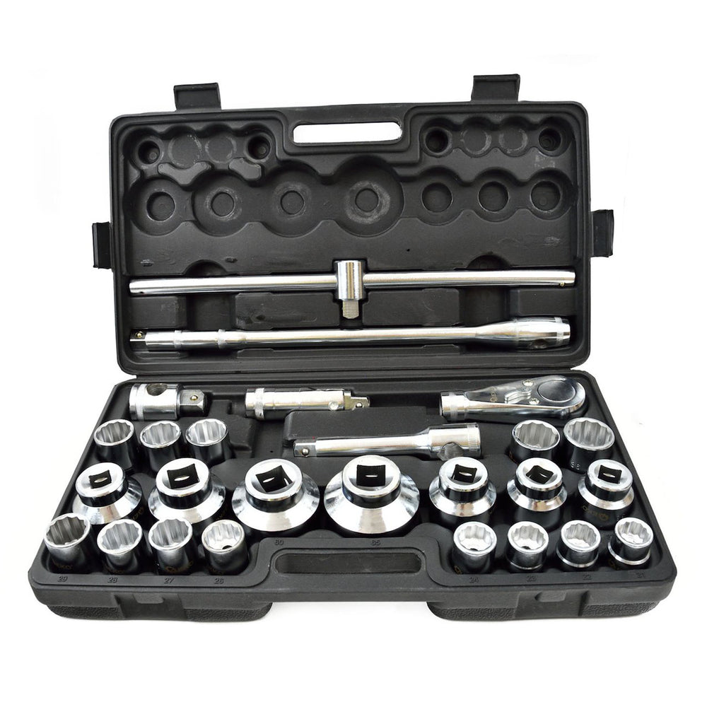 Tizenkétszögű dugókulcs készlet racsnival 3/4" 1" 21-65 mm 26 db GEKO