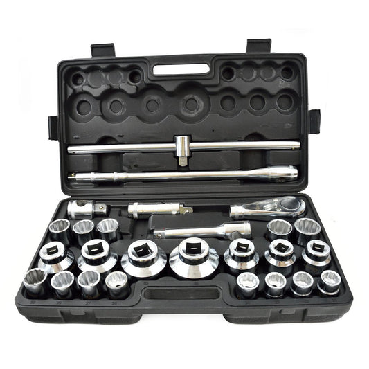 Tizenkétszögű dugókulcs készlet racsnival 3/4" 1" 21-65 mm 26 db GEKO