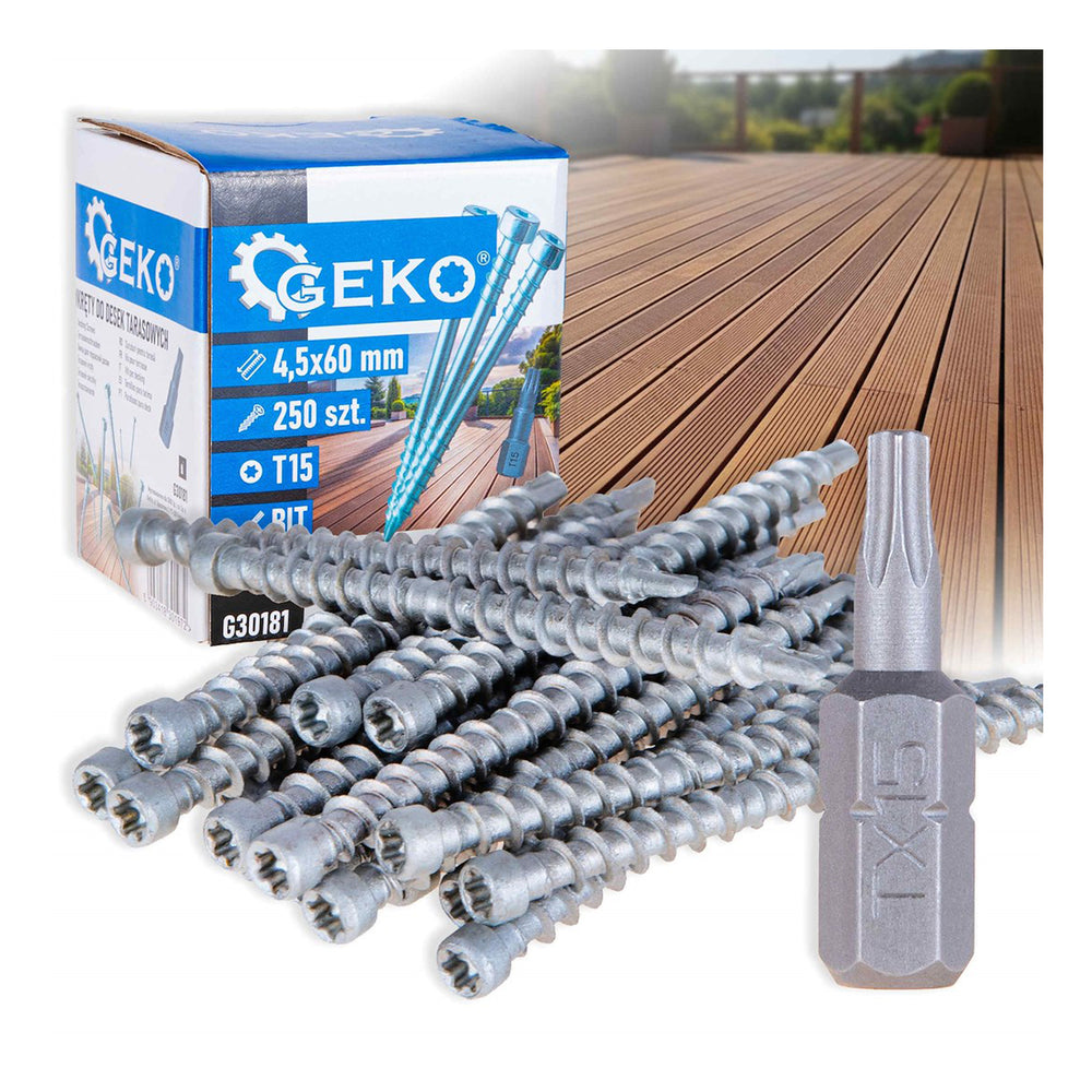 Torx csavar készlet t15 4.5x60 mm 250 db GEKO