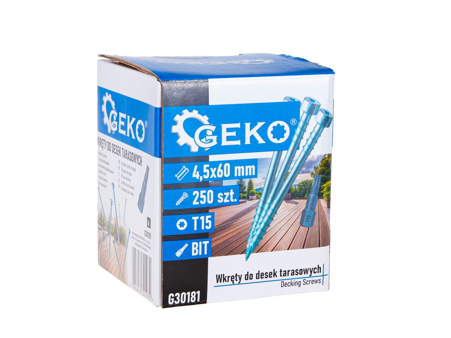 Torx csavar készlet t15 4.5x60 mm 250 db GEKO