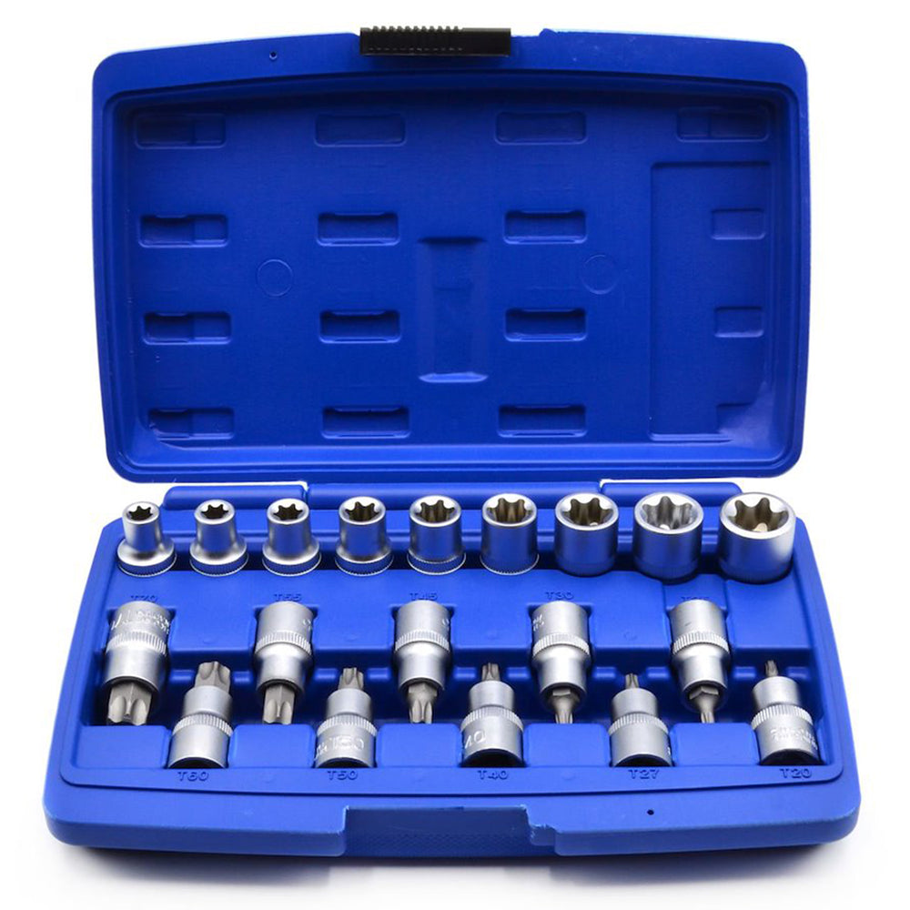Torx dugókulcs és bit készlet 1/2" 19 db GEKO