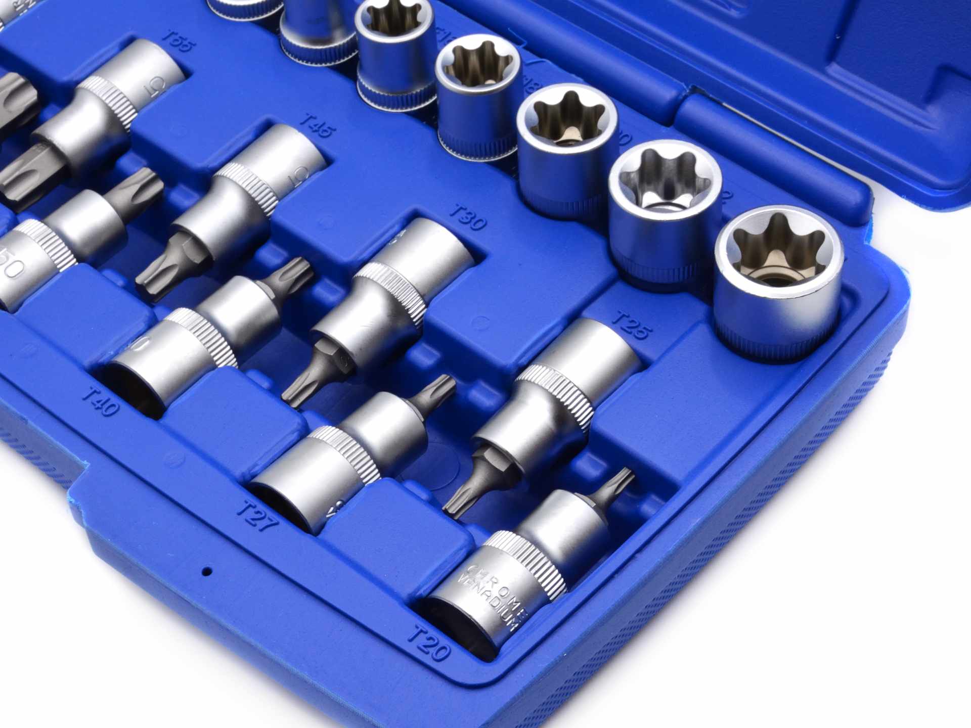 Torx dugókulcs és bit készlet 1/2" 19 db GEKO