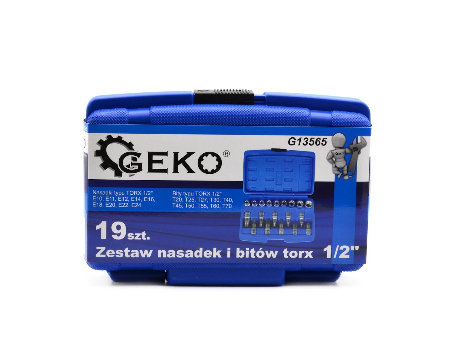 Torx dugókulcs és bit készlet 1/2" 19 db GEKO