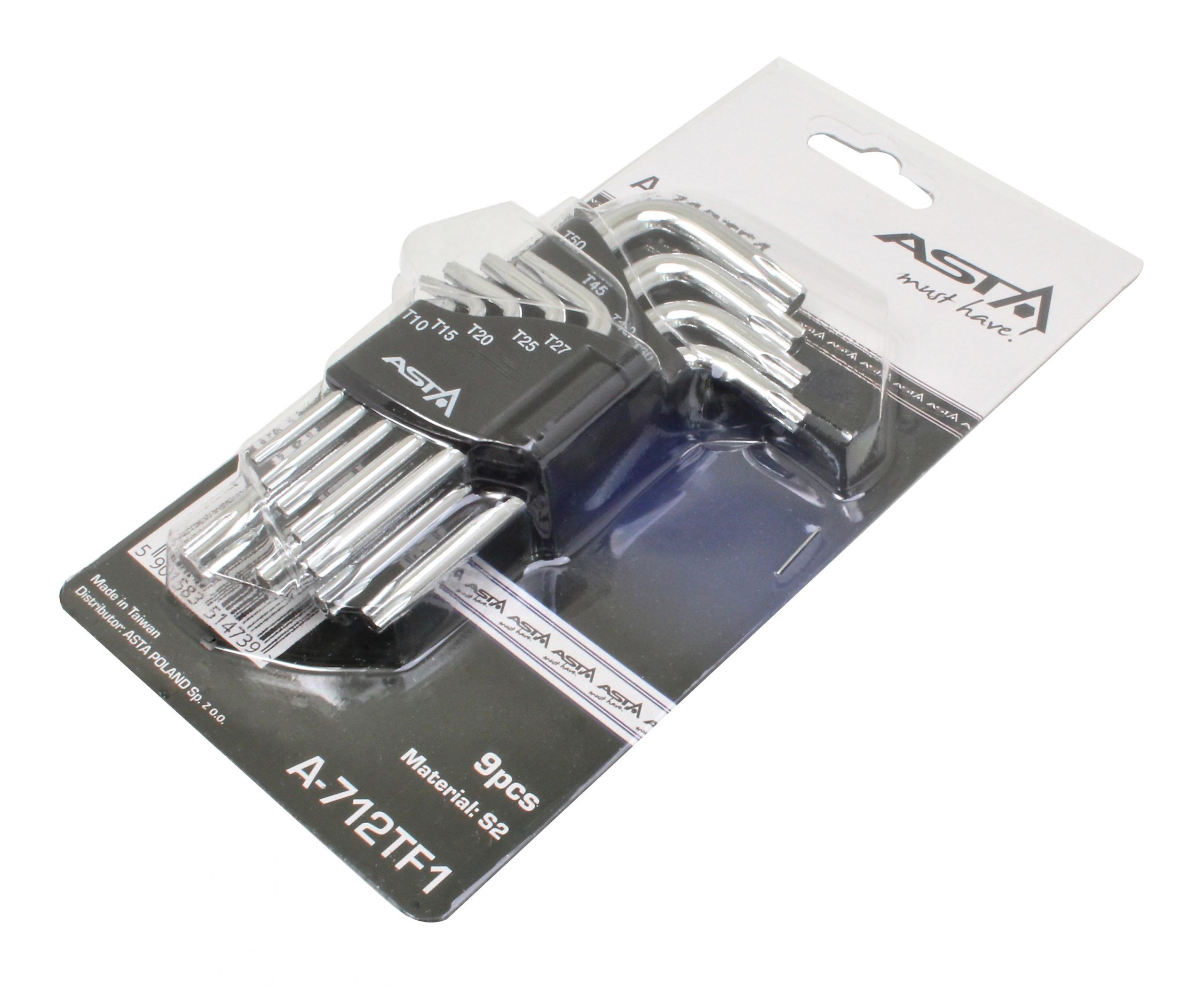 Torx furatos l-kulcs készlet t10–t50 ASTA POLAND
