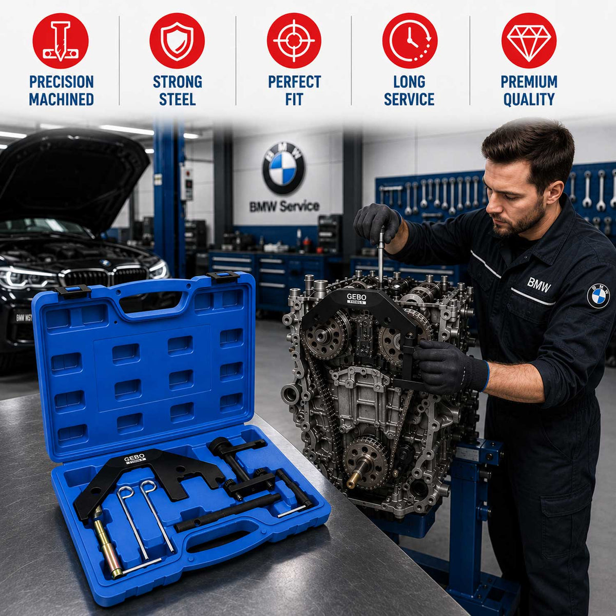 Vezérlésrögzítő készlet BMW m47 m57 2.0 3.0 d GEBO TOOLS