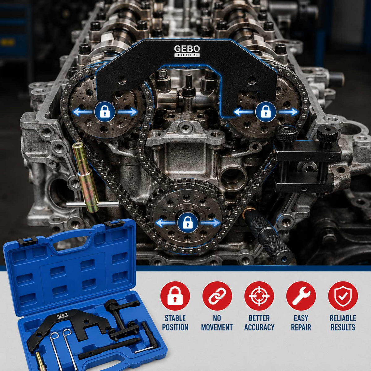 Vezérlésrögzítő készlet BMW m47 m57 2.0 3.0 d GEBO TOOLS