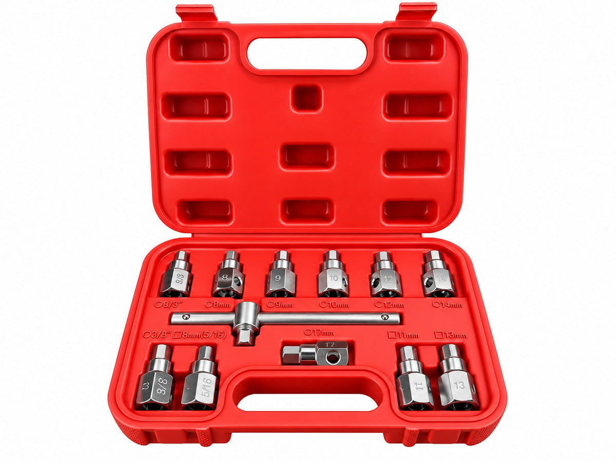Olajleeresztő csavar kulcs készlet 12 db GEBO TOOLS