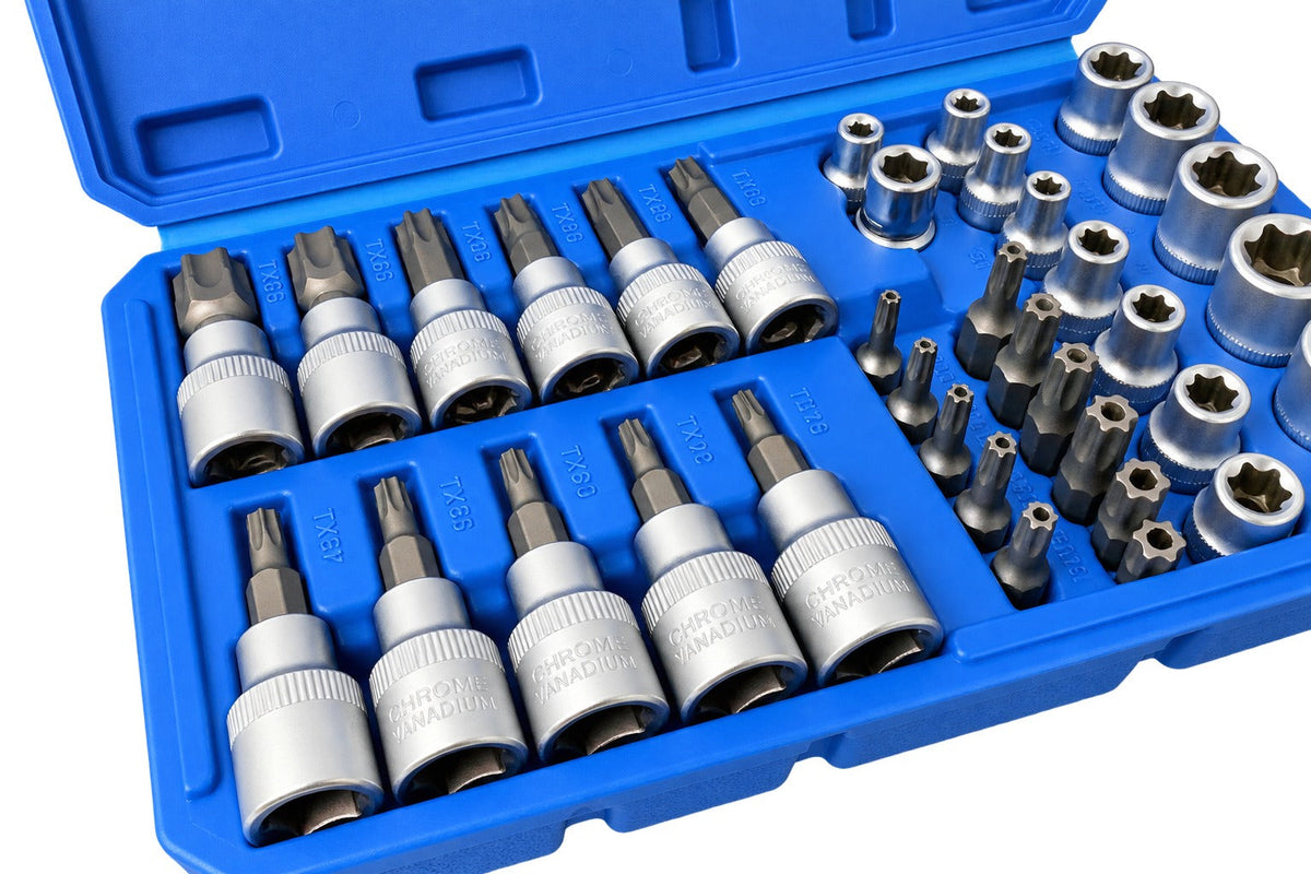 Dugókulcs készlet e-profil TORX 3/8" 34 db t10-t60 e4-e20 GEBO TOOLS