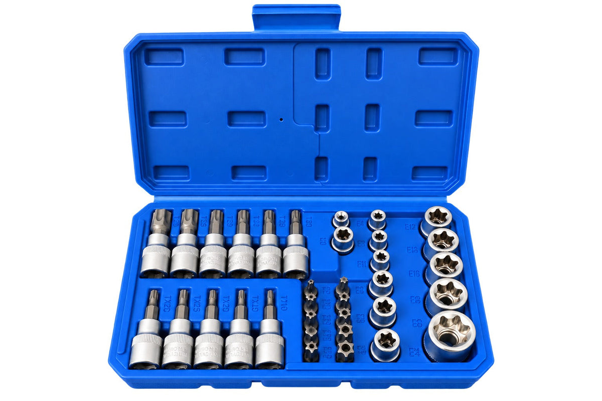 Dugókulcs készlet e-profil TORX 3/8" 34 db t10-t60 e4-e20 GEBO TOOLS
