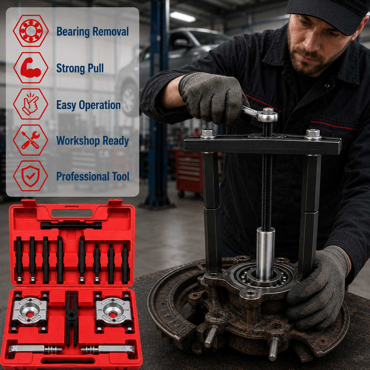 Csapágy lehúzó készlet 10 – 100 mm GEBO TOOLS