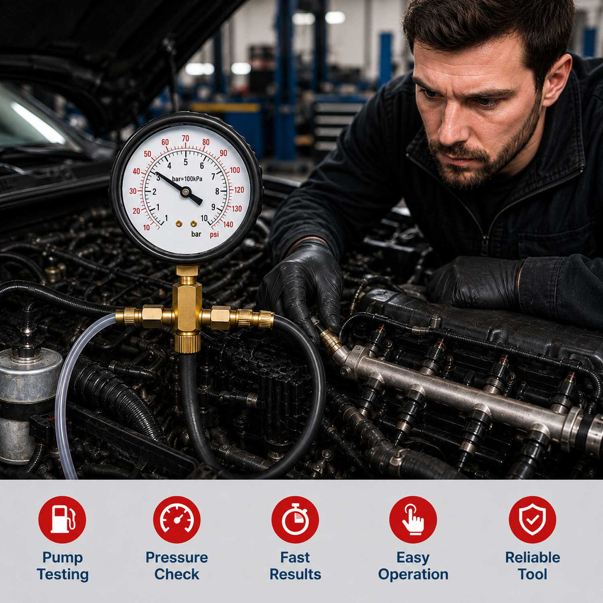 Üzemanyag rendszer nyomásmérő készlet 21 db GEBO TOOLS