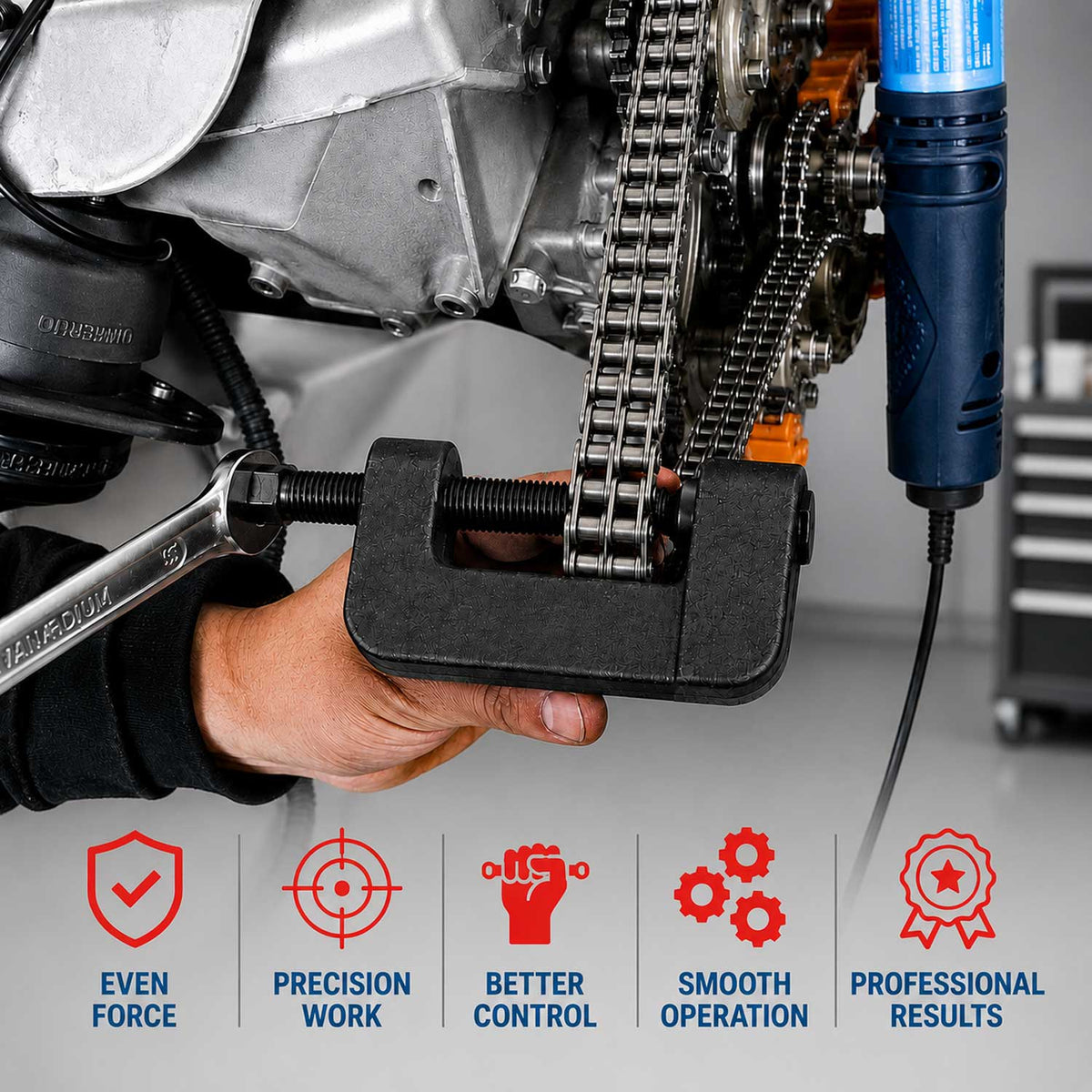 Motorkerékpár lánc prés GEBO TOOLS