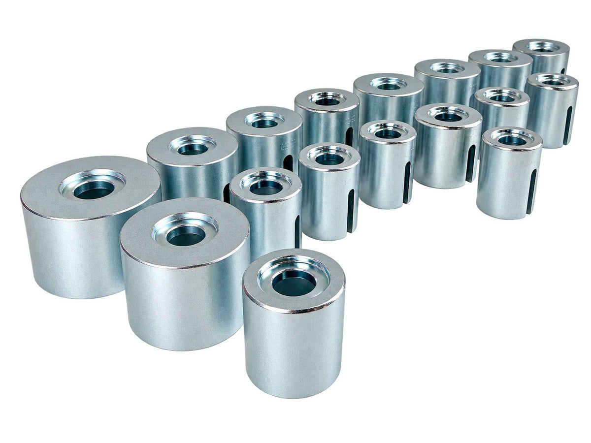 Préskészlet perselyek és felfüggesztési csapágyak szereléséhez szilent blokk 34-90mm 27 db GEBO TOOLS