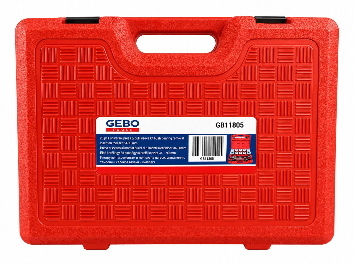 Préskészlet perselyek és felfüggesztési csapágyak szereléséhez szilent blokk 34-90mm 27 db GEBO TOOLS