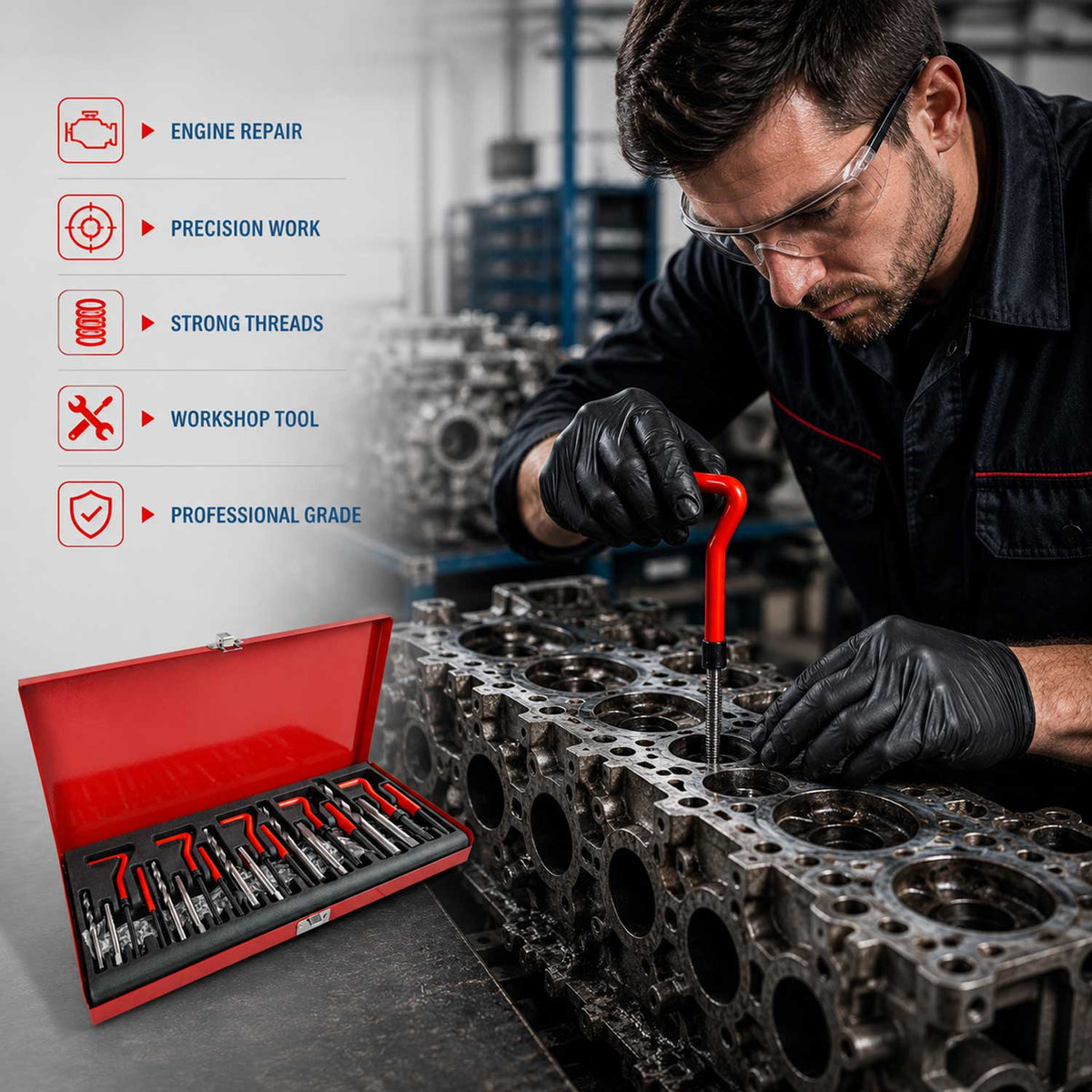 Menetjavító készlet m5 m6 m8 m10 M12 GEBO TOOLS