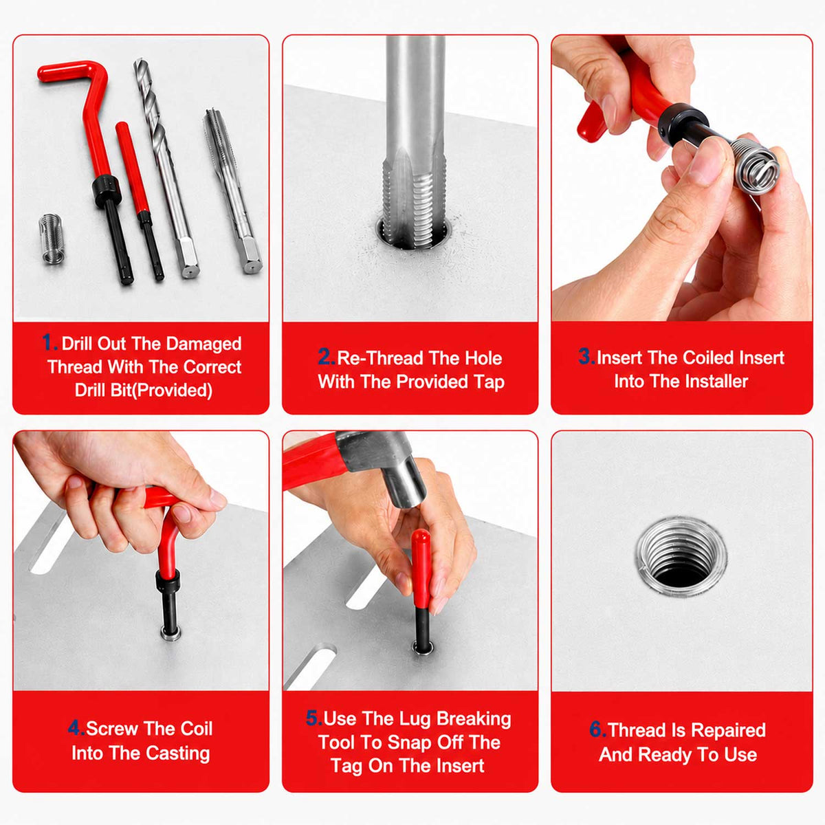 Menetjavító készlet m5 m6 m8 m10 M12 GEBO TOOLS