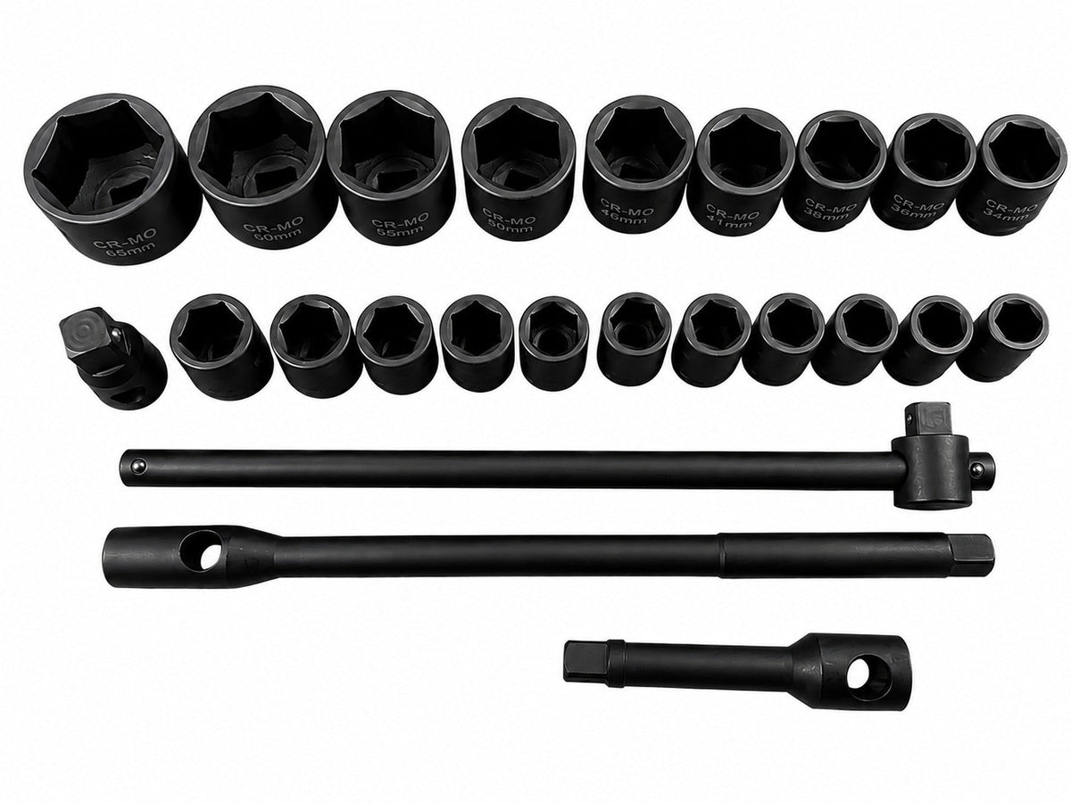 Metrikus racsnis dugókulcs készlet 3/4" 1” 26 db GEBO TOOLS
