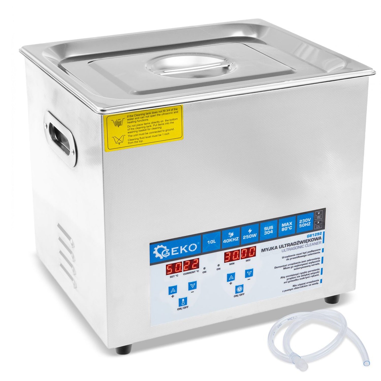 Ultrahangos tisztító berendezés 10l 250w GEKO