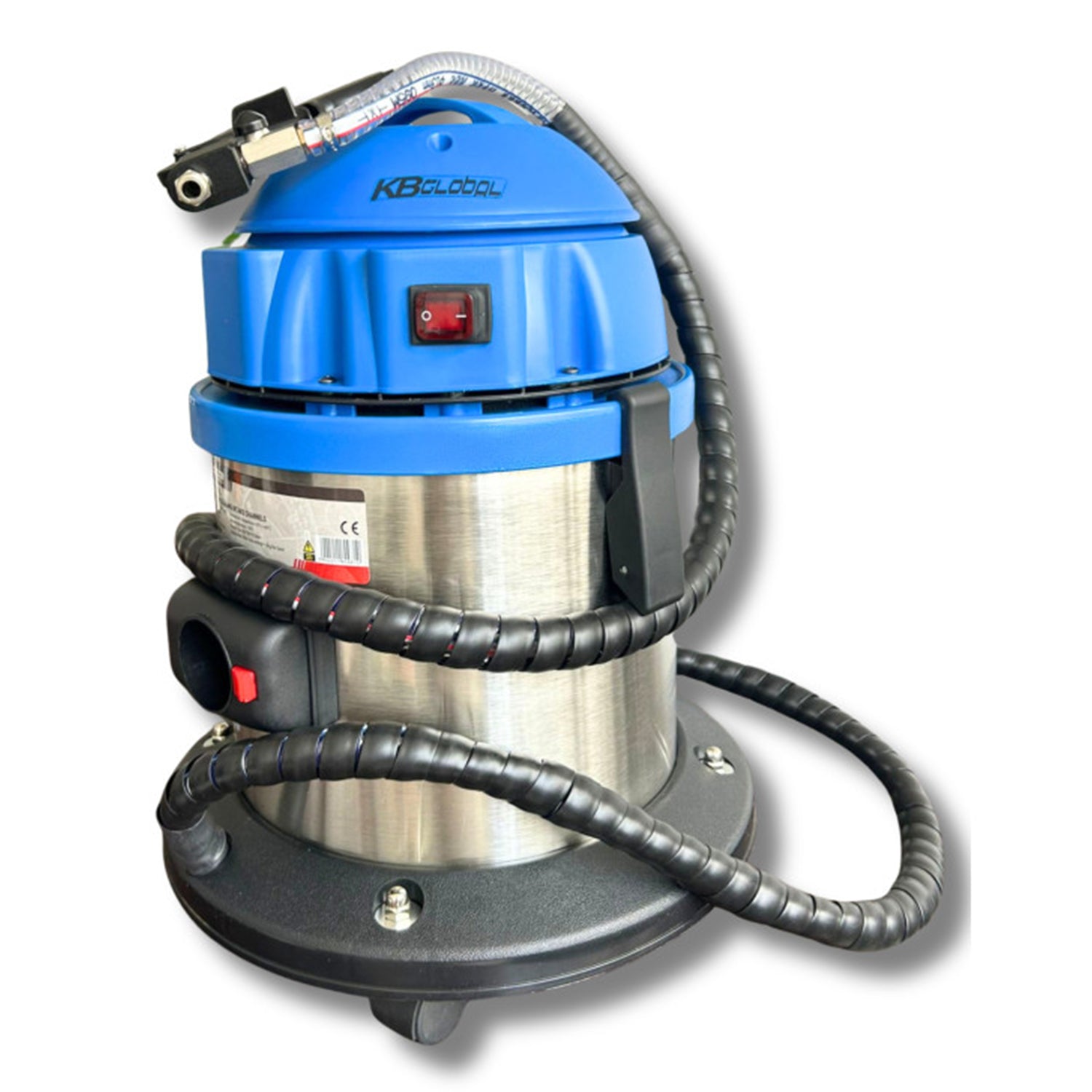 PROFESSZIONÁLIS BERENDEZÉS AUTÓK SZÍVÓ- ÉS KIPUFOGÓ CSATORNÁINAK TISZTÍTÁSÁRA SZÉTSZERELÉS NÉLKÜL, DIÓHÉJ ABRAZÍVVAL 13L 1200W 230V