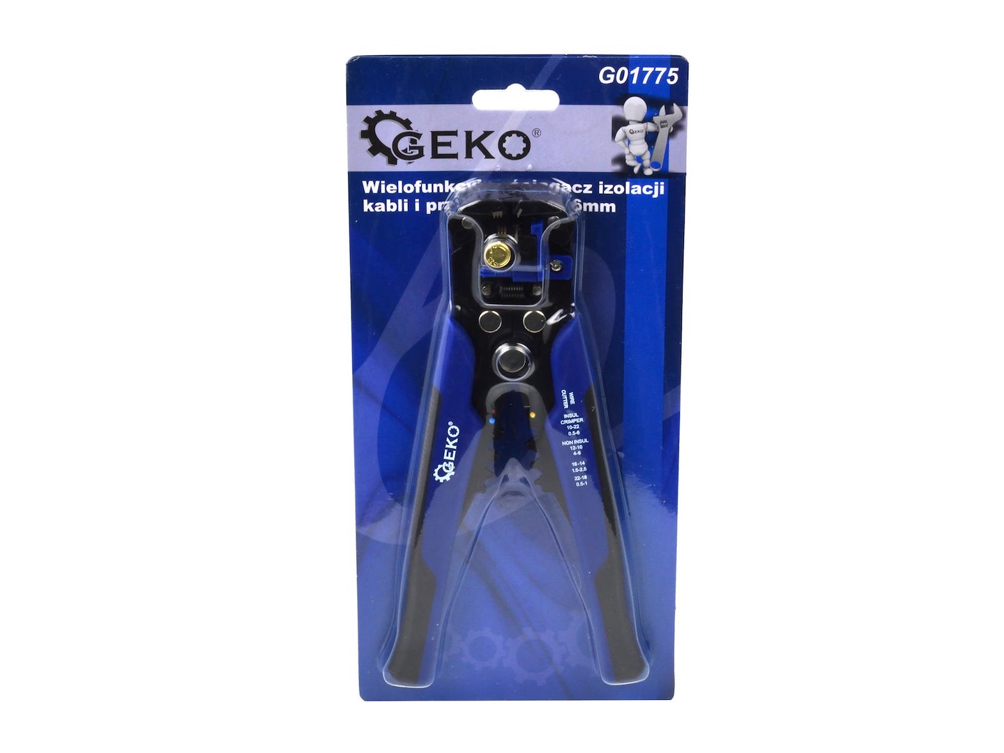 Vezeték csupaszító, krimpelő fogó elektromos kábelekhez 0.2-6 mm² GEKO