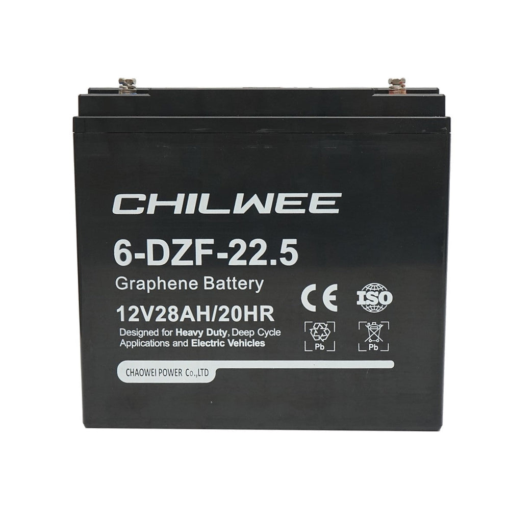 Vrla gél akkumulátor elektromos kerékpárhoz grafénnel 6-dzf-22.5, 12V, 28ah-20hr chilwee