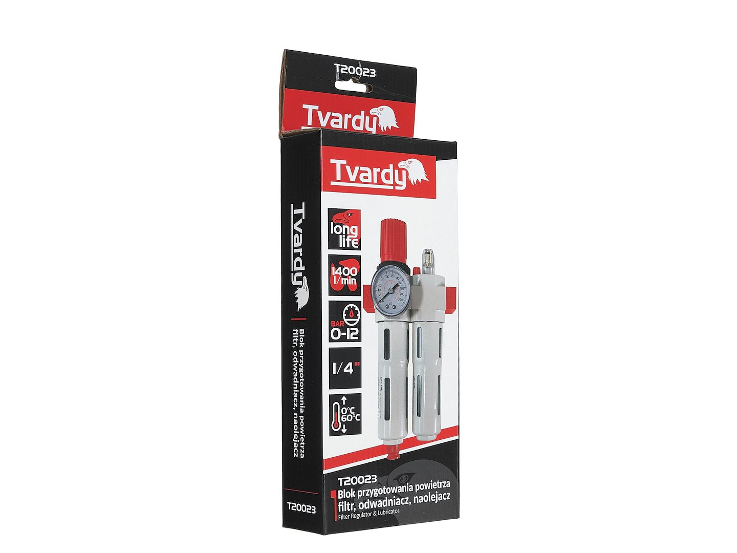 Vízleválasztó olajozó nyomásszabályozóval 1/4" TVARDY