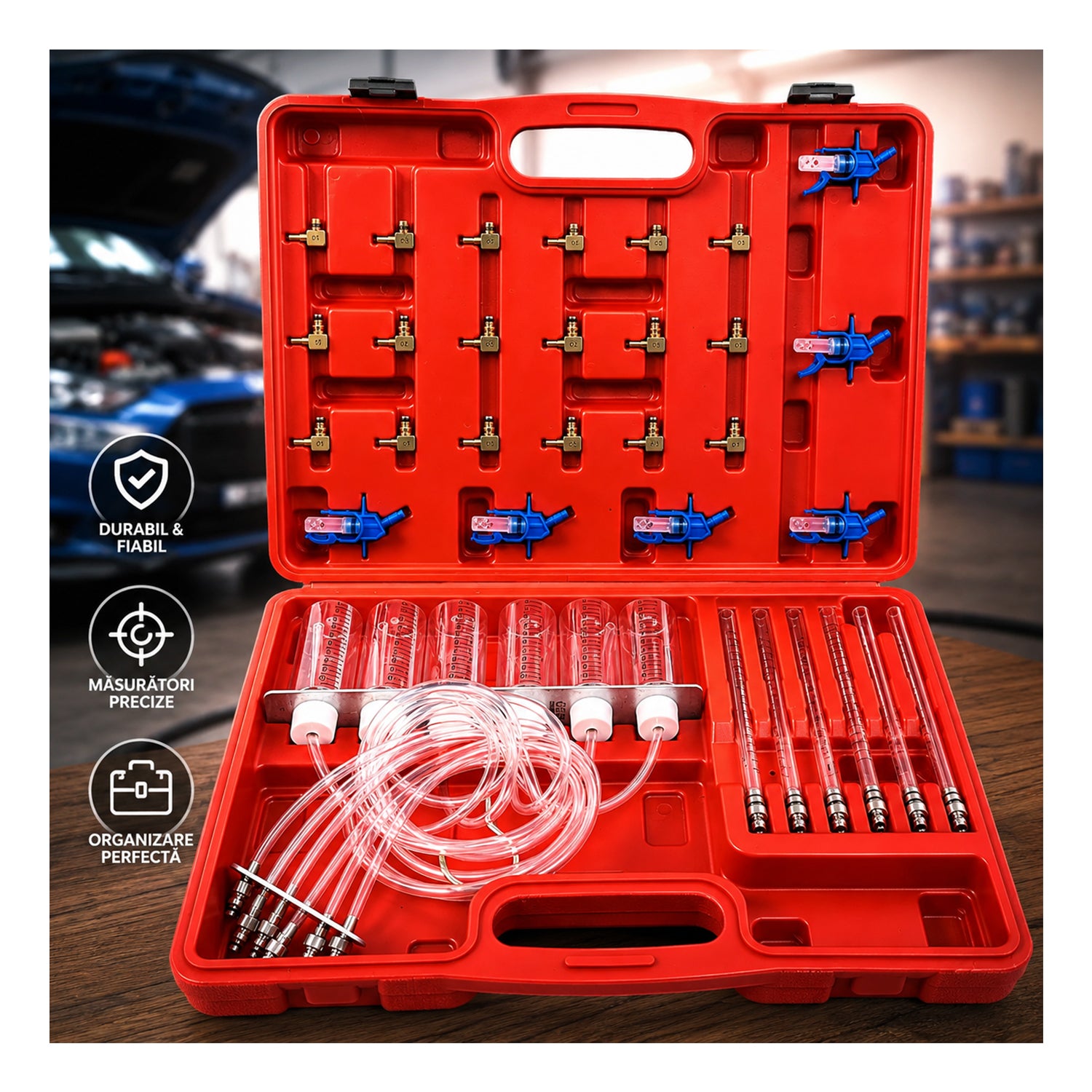 Üzemanyag-visszatérési szivárgásellenőrző készlet – COMMON RAIL dízel injektor áramlási tesztkészlet, adapter 6 hengeres motorokhoz GEBO TOOLS